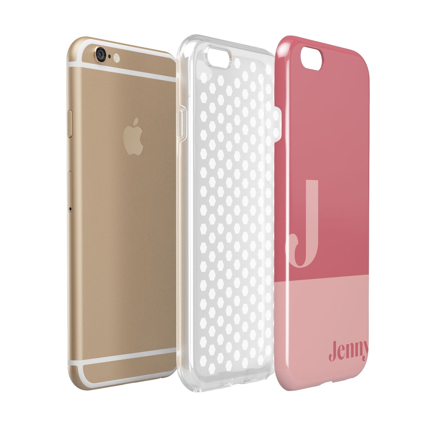 Contrast Personalised Pink Apple iPhone 6 3D Tough Case Expanded view
