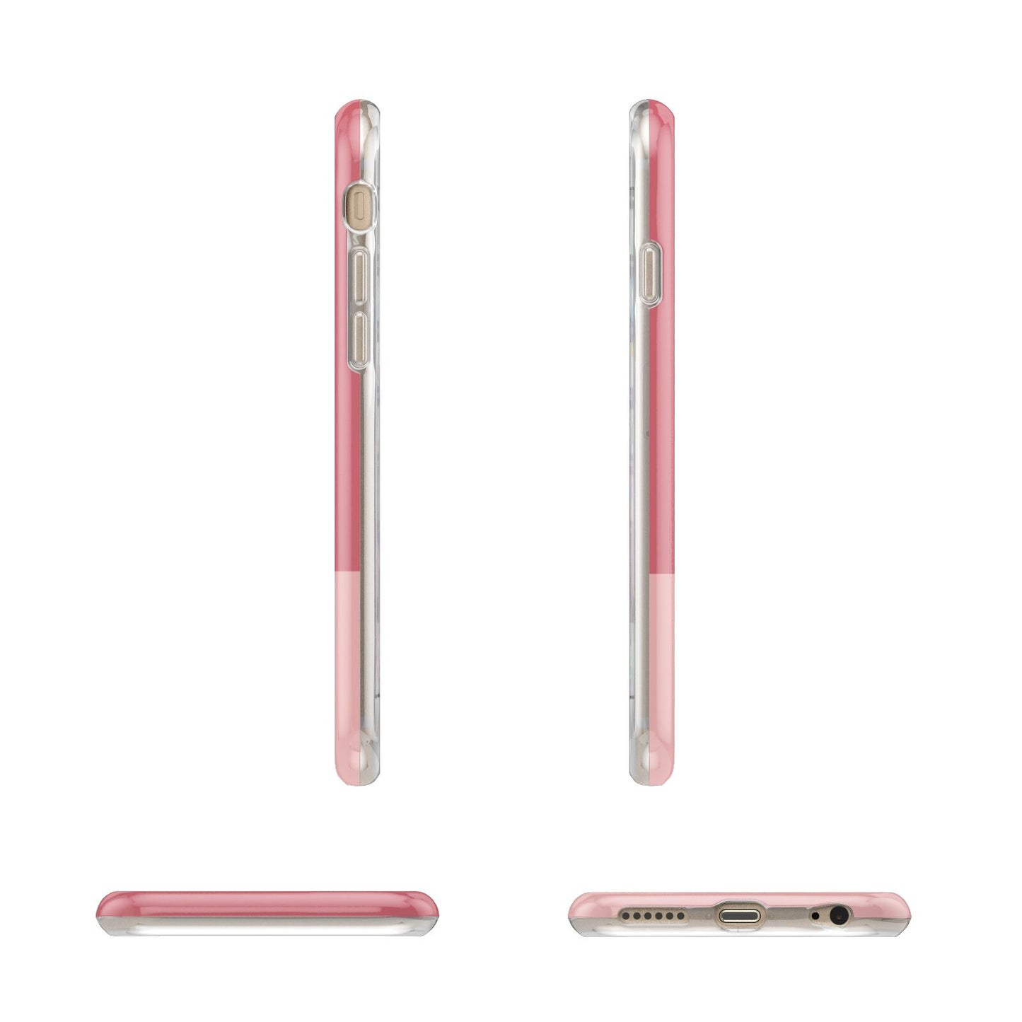 Contrast Personalised Pink Apple iPhone 6 3D Wrap Tough Case Alternative Image Angles