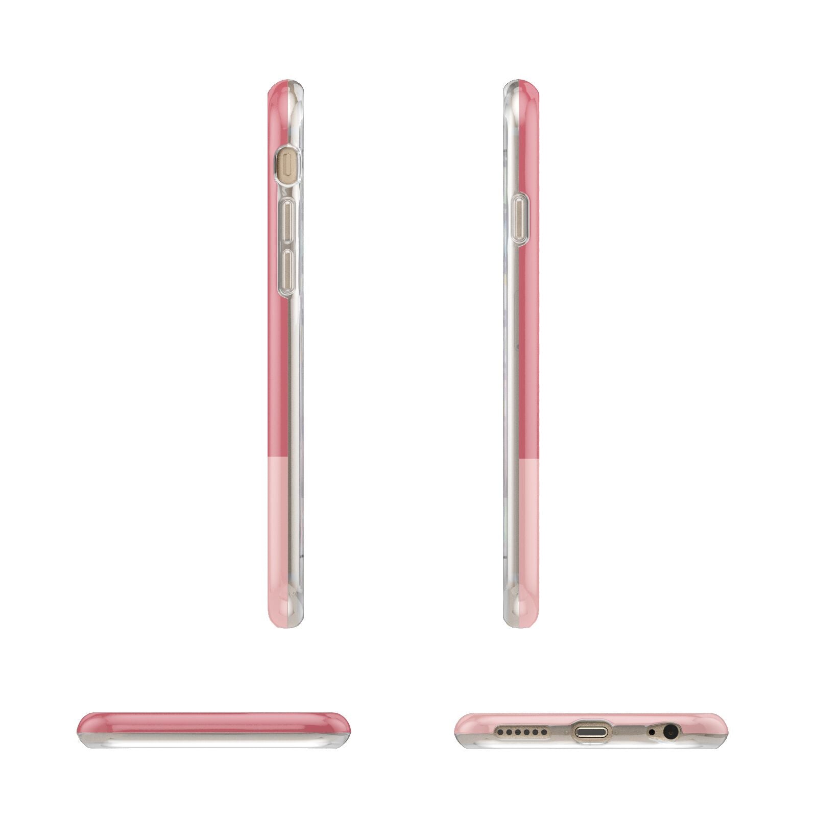 Contrast Personalised Pink Apple iPhone 6 3D Wrap Tough Case Alternative Image Angles