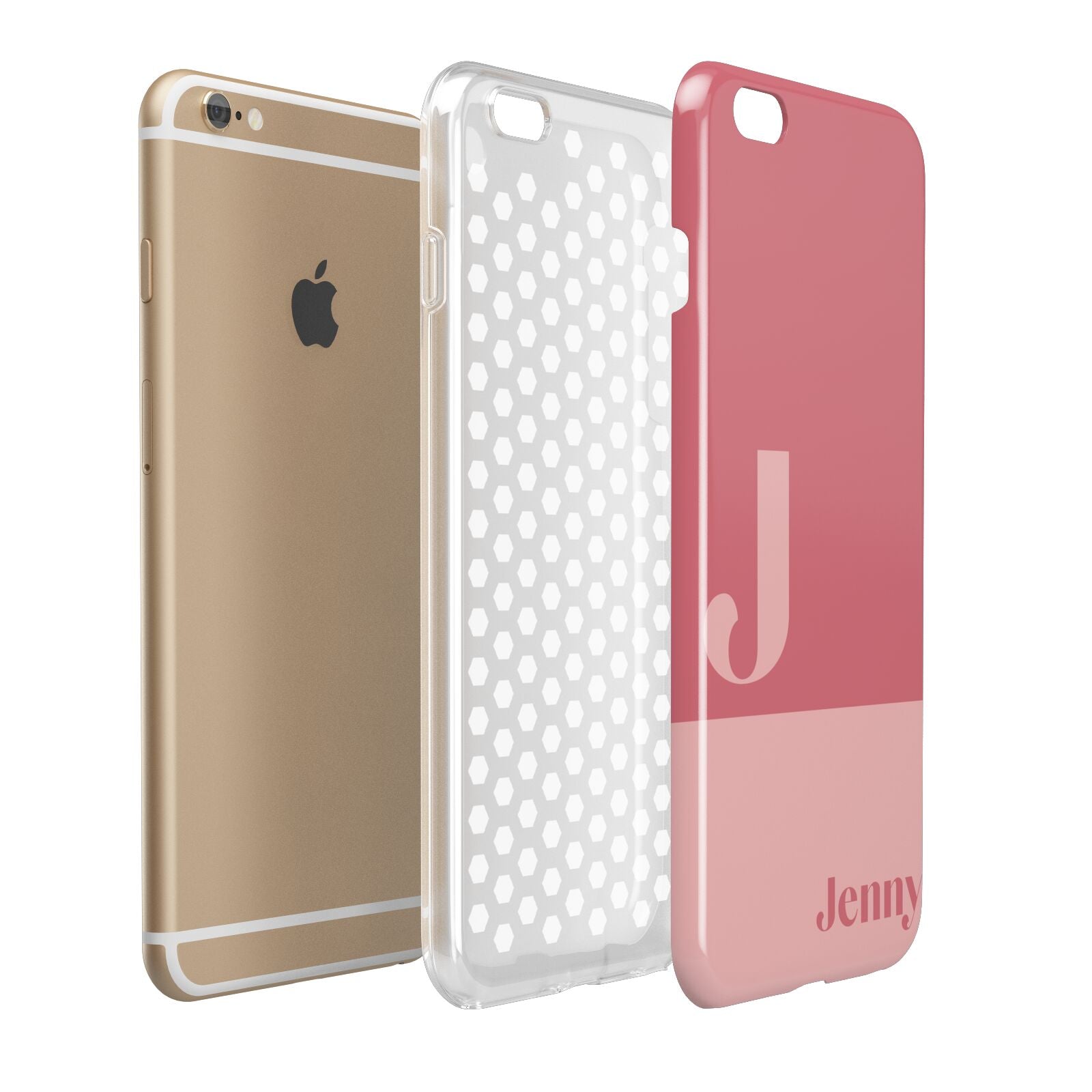 Contrast Personalised Pink Apple iPhone 6 Plus 3D Tough Case Expand Detail Image