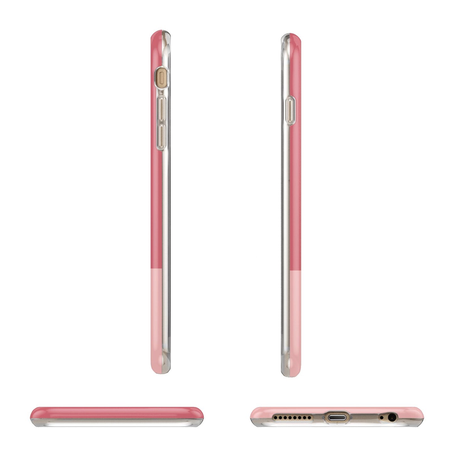 Contrast Personalised Pink Apple iPhone 6 Plus 3D Wrap Tough Case Alternative Image Angles