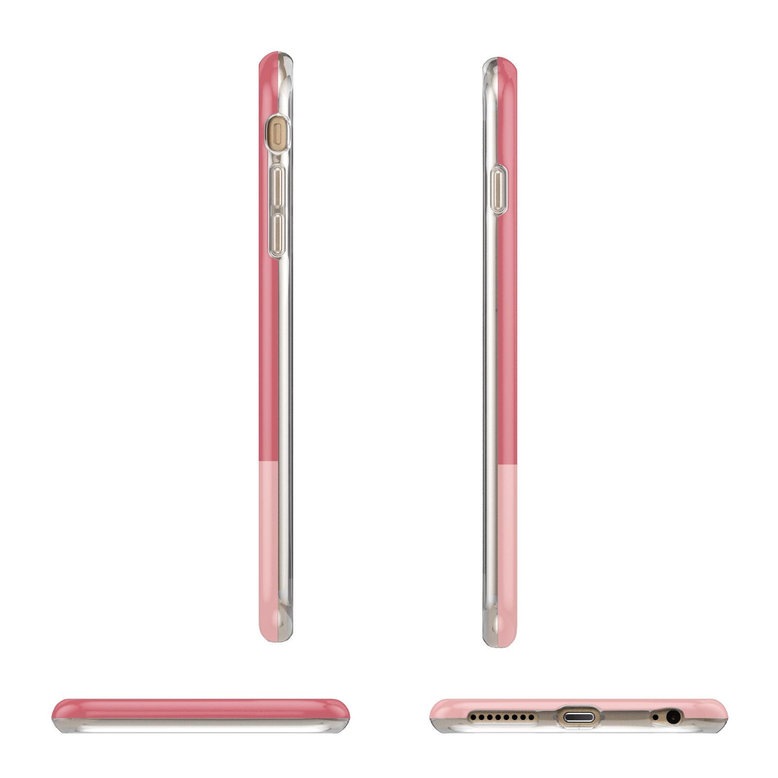 Contrast Personalised Pink Apple iPhone 6 Plus 3D Wrap Tough Case Alternative Image Angles