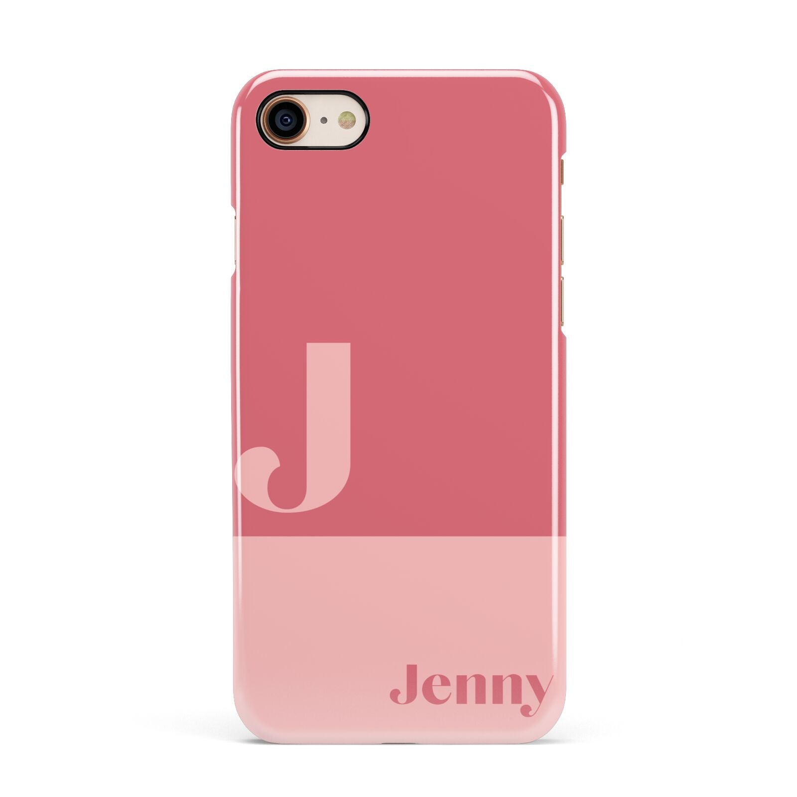 Contrast Personalised Pink Apple iPhone 7 8 3D Snap Case