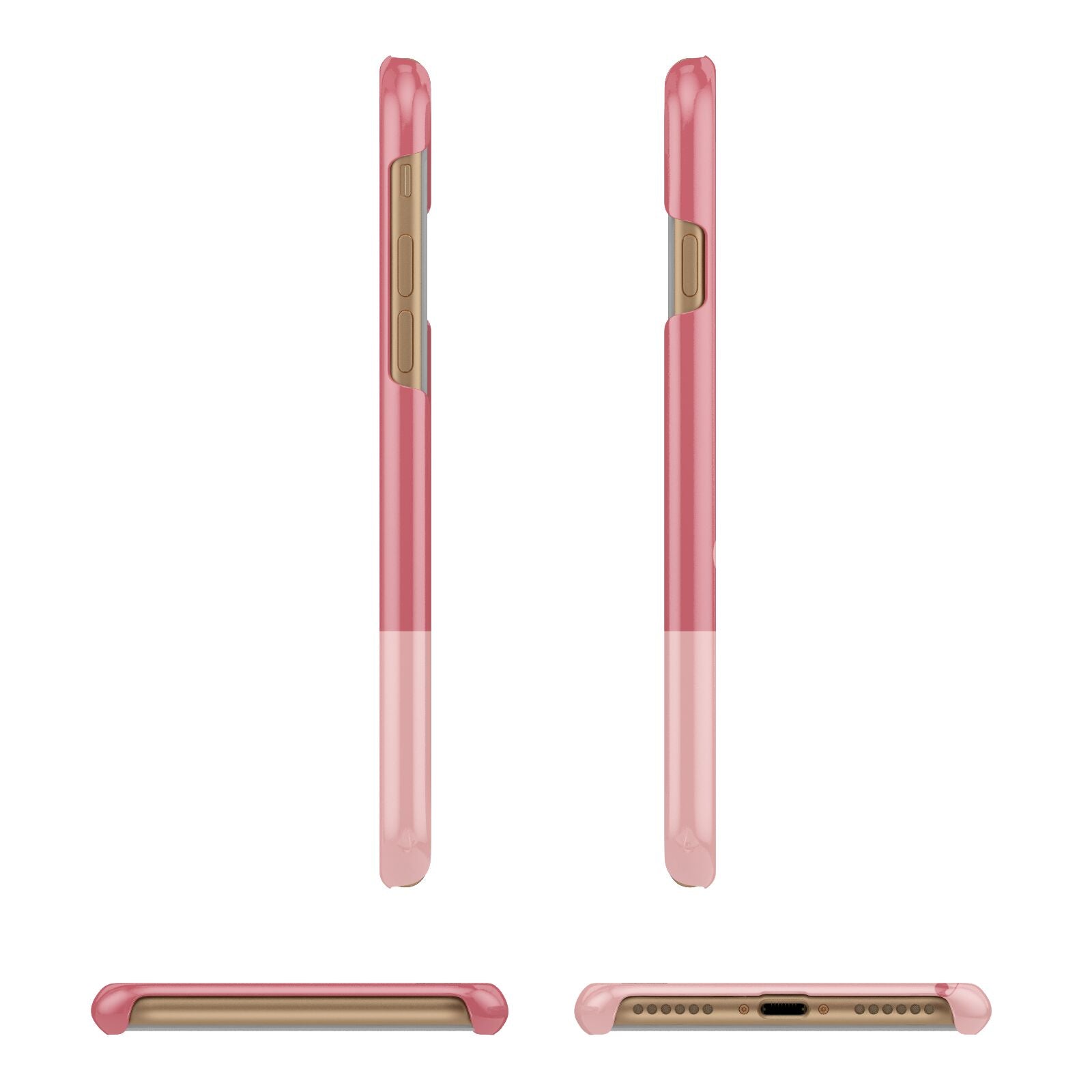 Contrast Personalised Pink Apple iPhone 7 8 3D Wrap Snap Case Angled Images