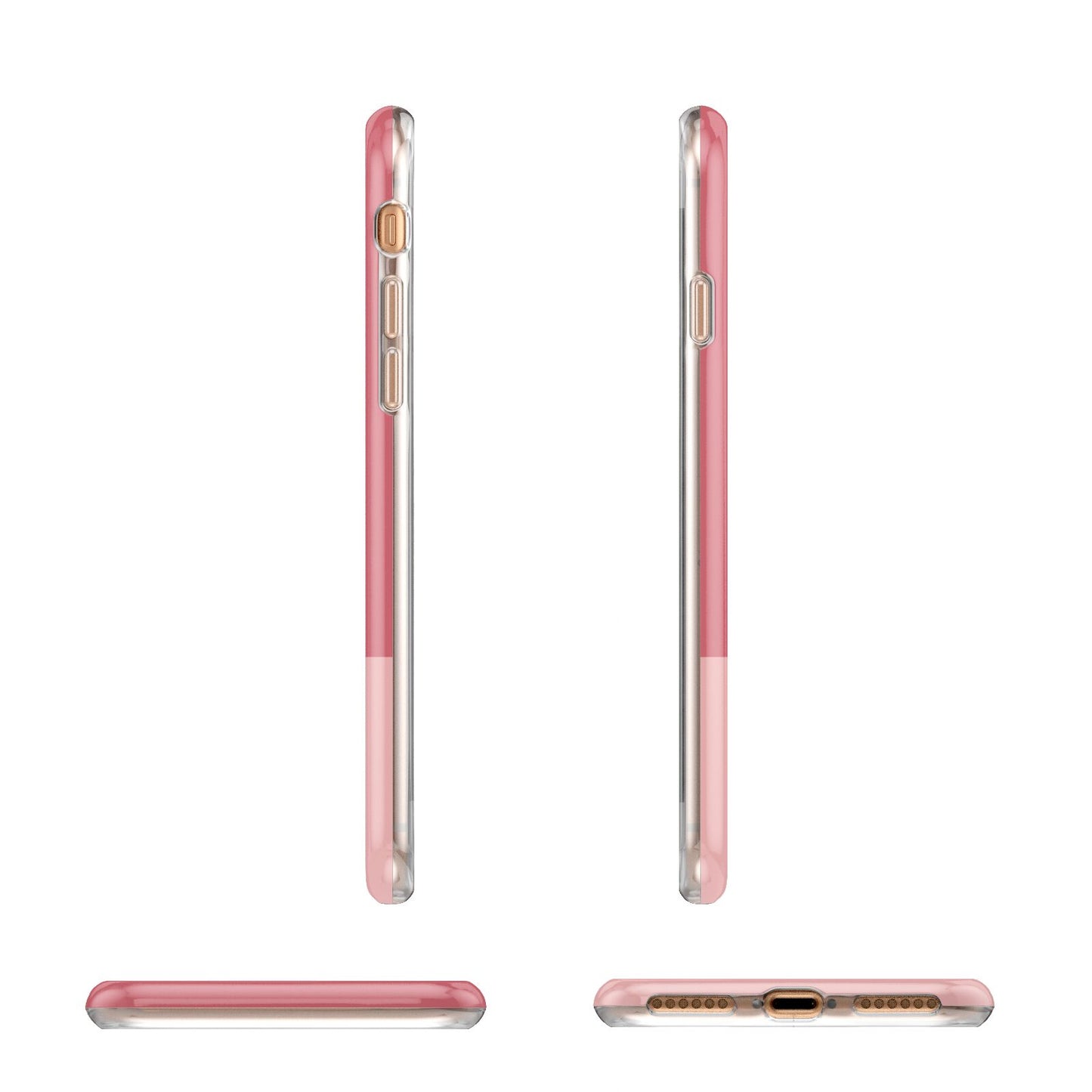 Contrast Personalised Pink Apple iPhone 7 8 3D Wrap Tough Case Alternative Image Angles