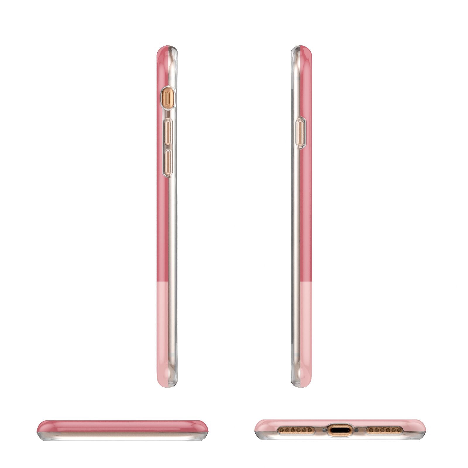 Contrast Personalised Pink Apple iPhone 7 8 3D Wrap Tough Case Alternative Image Angles