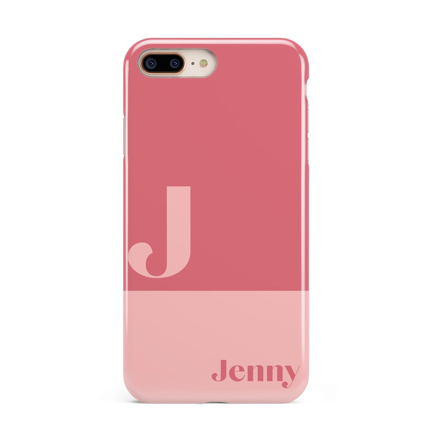 Contrast Personalised Pink Apple iPhone 7 8 Plus 3D Tough Case