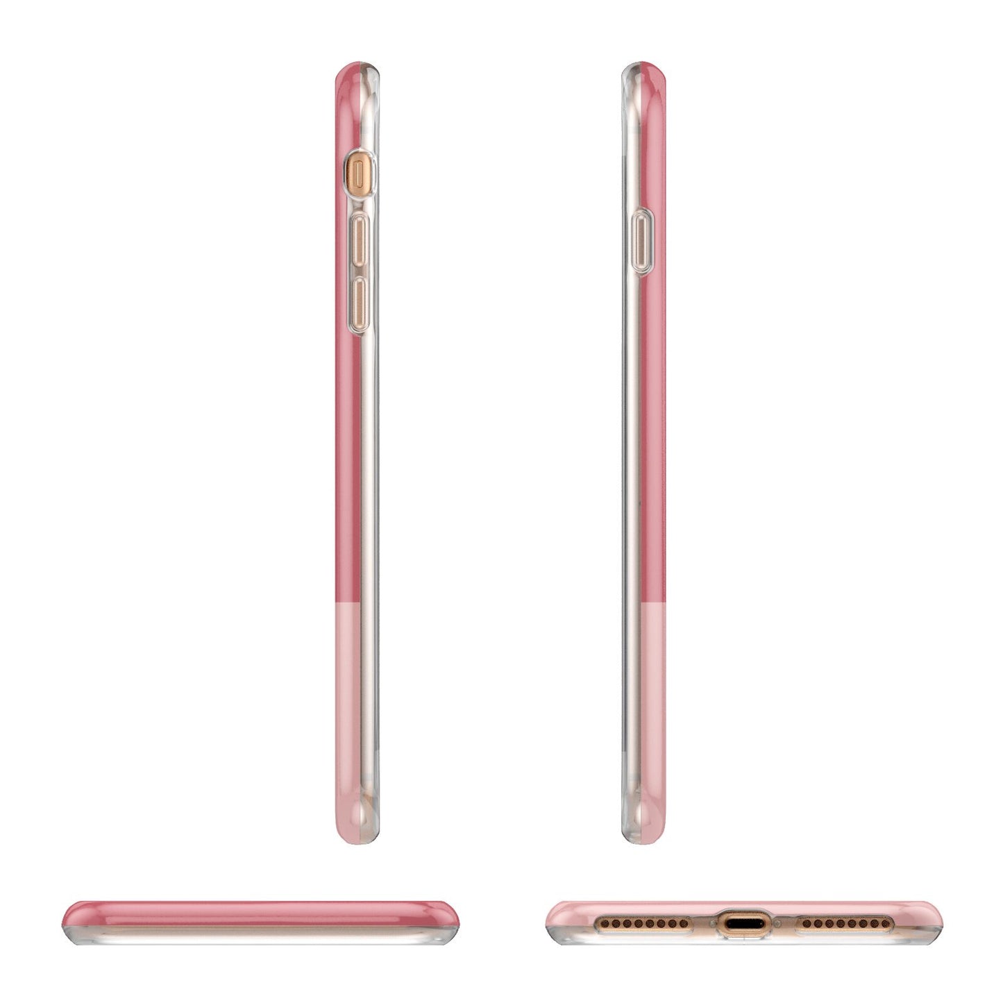 Contrast Personalised Pink Apple iPhone 7 8 Plus 3D Wrap Tough Case Alternative Image Angles