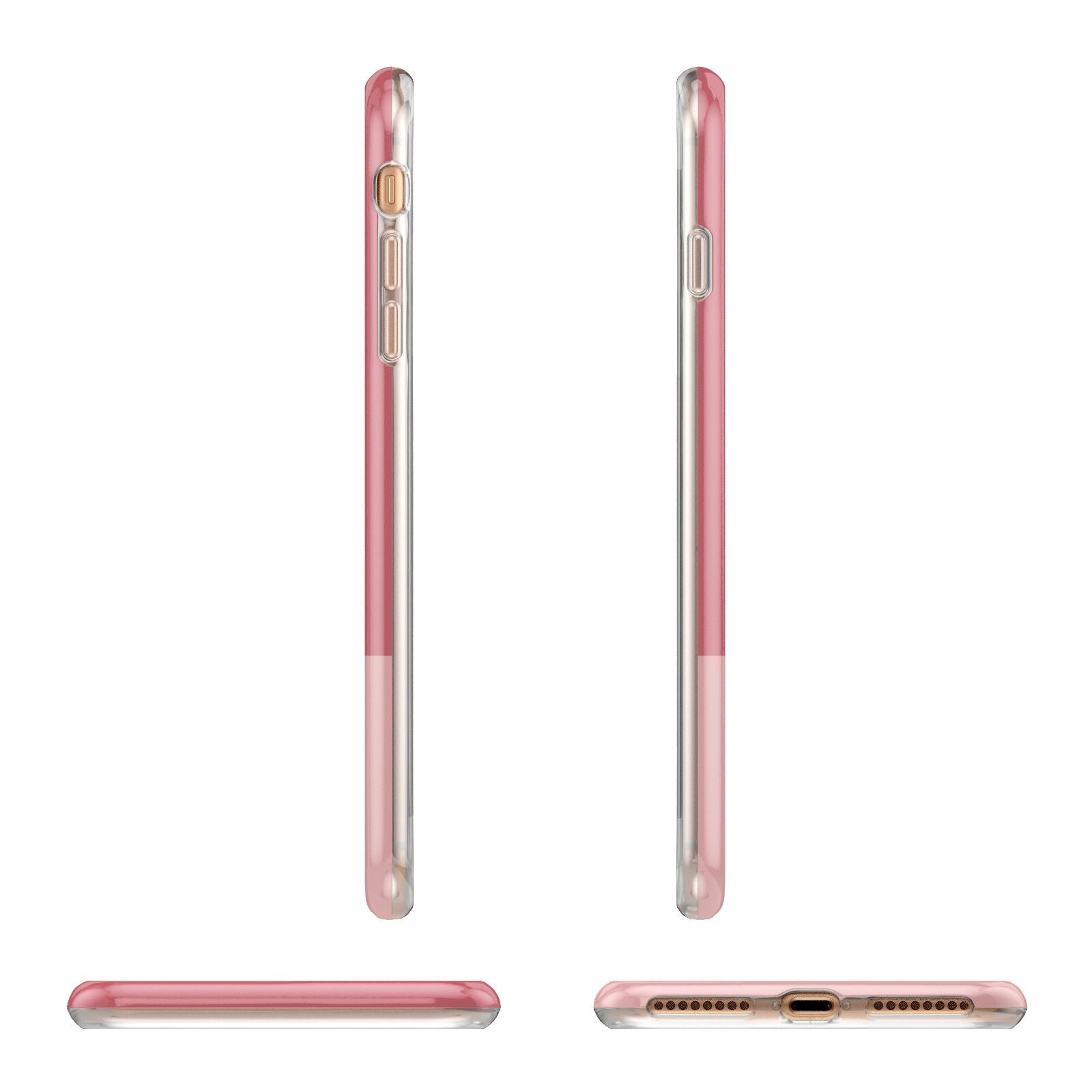 Contrast Personalised Pink Apple iPhone 7 8 Plus 3D Wrap Tough Case Alternative Image Angles