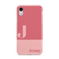Contrast Personalised Pink Apple iPhone XR White 3D Tough Case