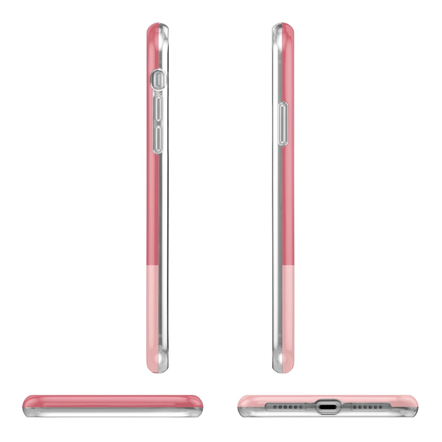 Contrast Personalised Pink Apple iPhone XR in White with 3D Wrap Tough Case Alternative Image Angles