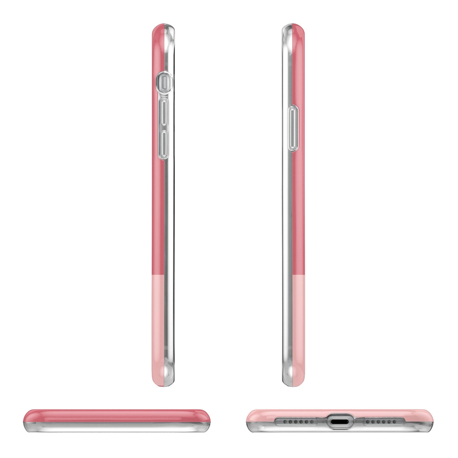 Contrast Personalised Pink Apple iPhone XR in White with 3D Wrap Tough Case Alternative Image Angles