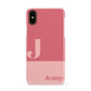 Contrast Personalised Pink Apple iPhone XS 3D Snap Case