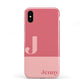 Contrast Personalised Pink Apple iPhone XS 3D Tough