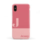 Contrast Personalised Pink Apple iPhone XS 3D Tough