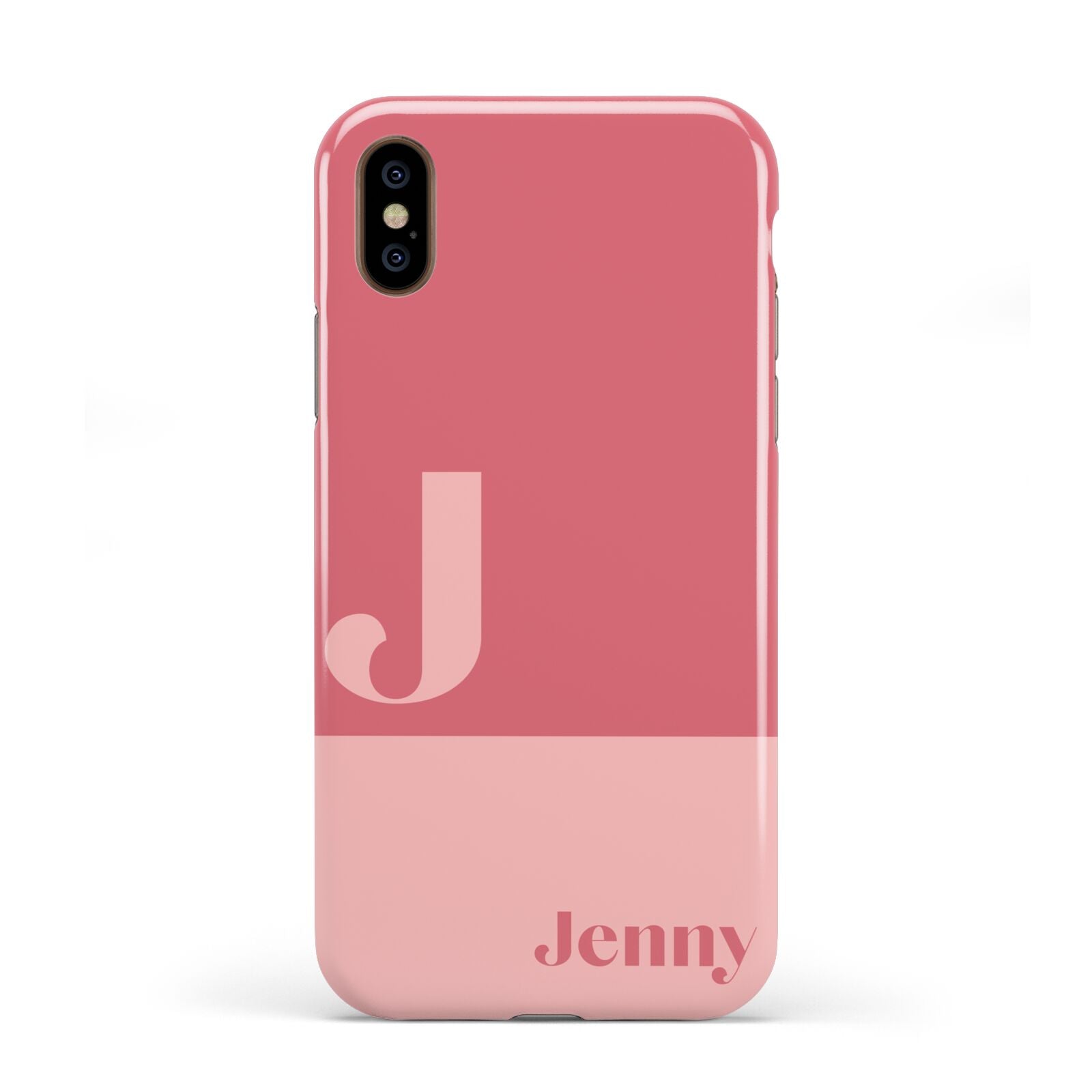 Contrast Personalised Pink Apple iPhone XS 3D Tough