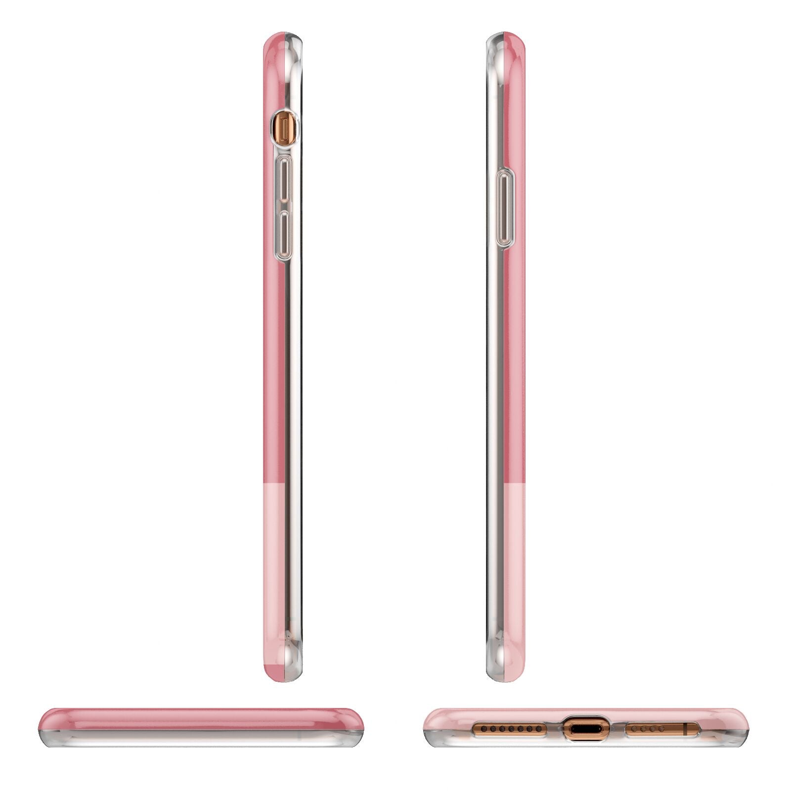 Contrast Personalised Pink Apple iPhone XS Max 3D Wrap Tough Case Alternative Image Angles