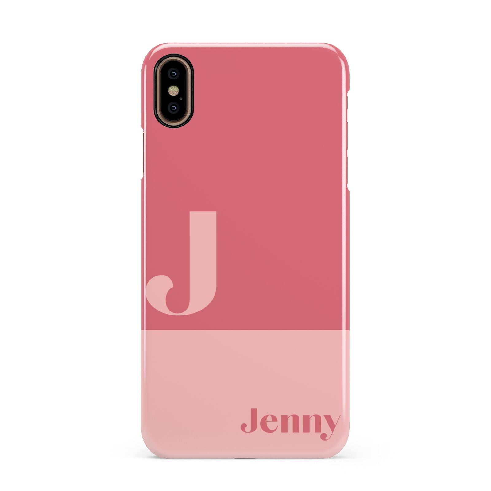 Contrast Personalised Pink Apple iPhone Xs Max 3D Snap Case