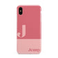 Contrast Personalised Pink Apple iPhone Xs Max 3D Tough Case