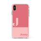 Contrast Personalised Pink Apple iPhone Xs Max Impact Case Pink Edge on Gold Phone
