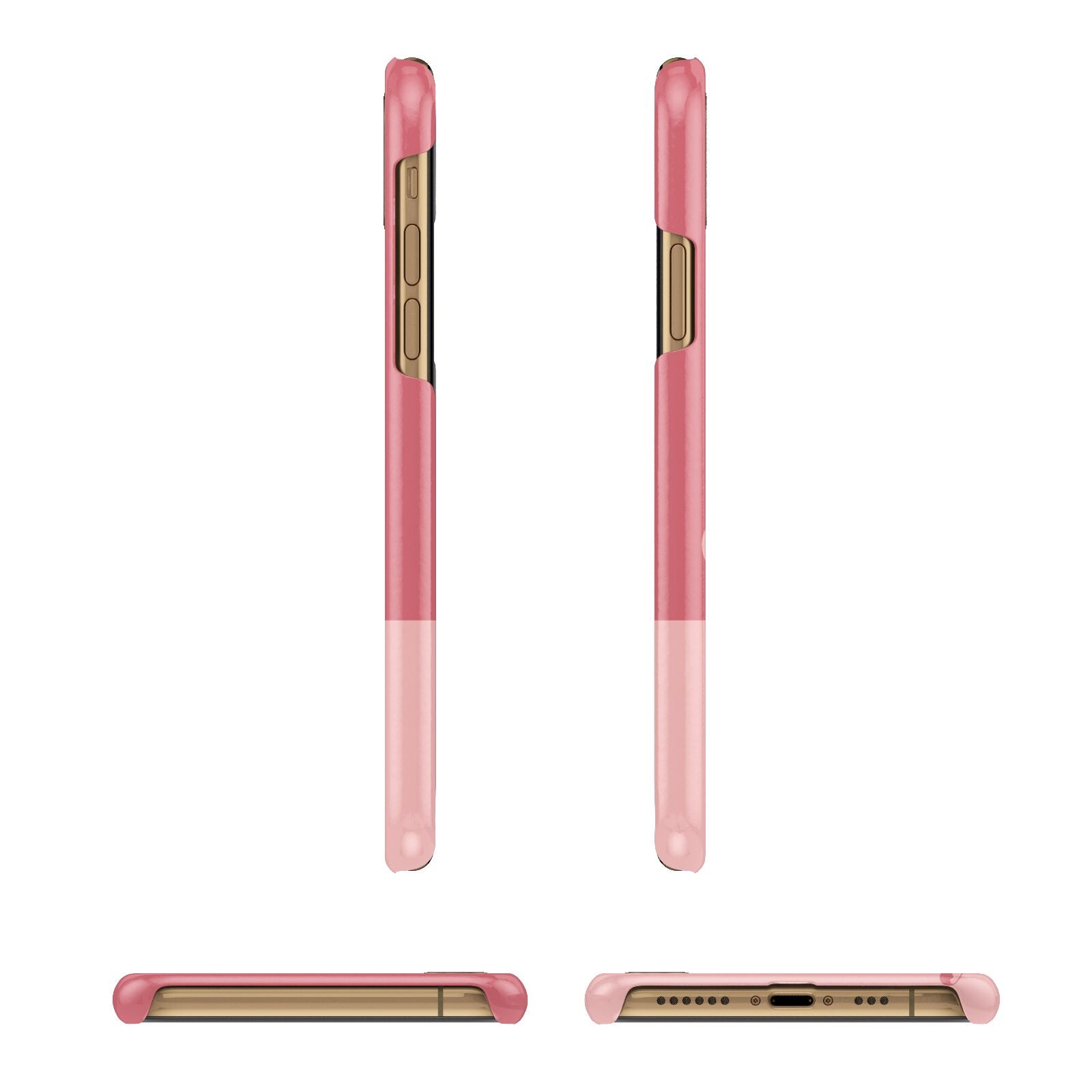 Contrast Personalised Pink iPhone 11 3D Snap Case Angle Images