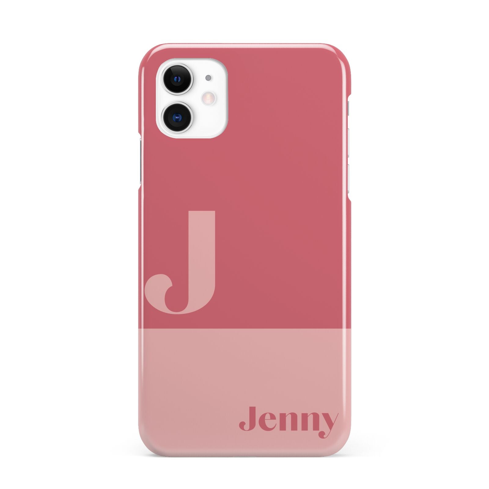 Contrast Personalised Pink iPhone 11 3D Snap Case