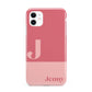 Contrast Personalised Pink iPhone 11 3D Tough Case