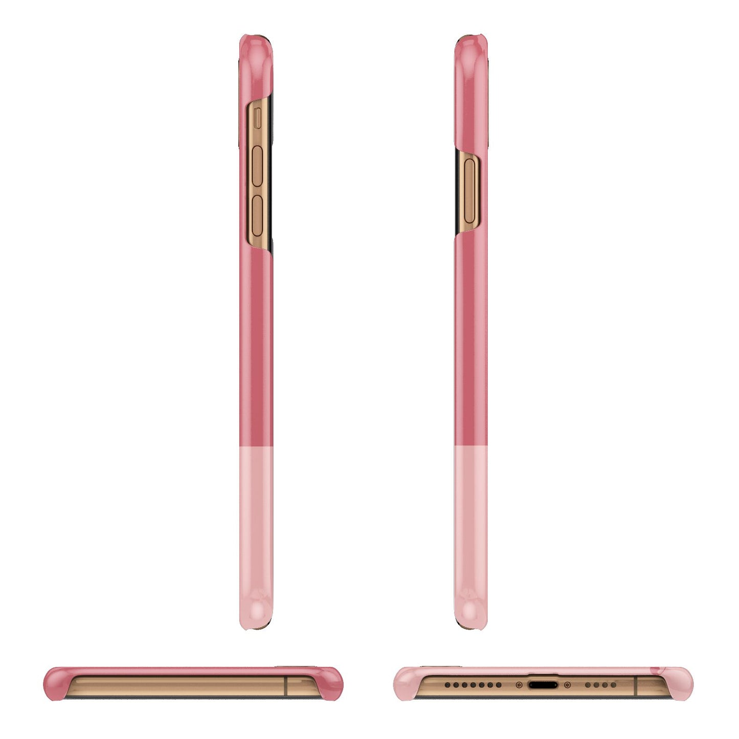 Contrast Personalised Pink iPhone 11 Pro Max 3D Snap Case Angle Images