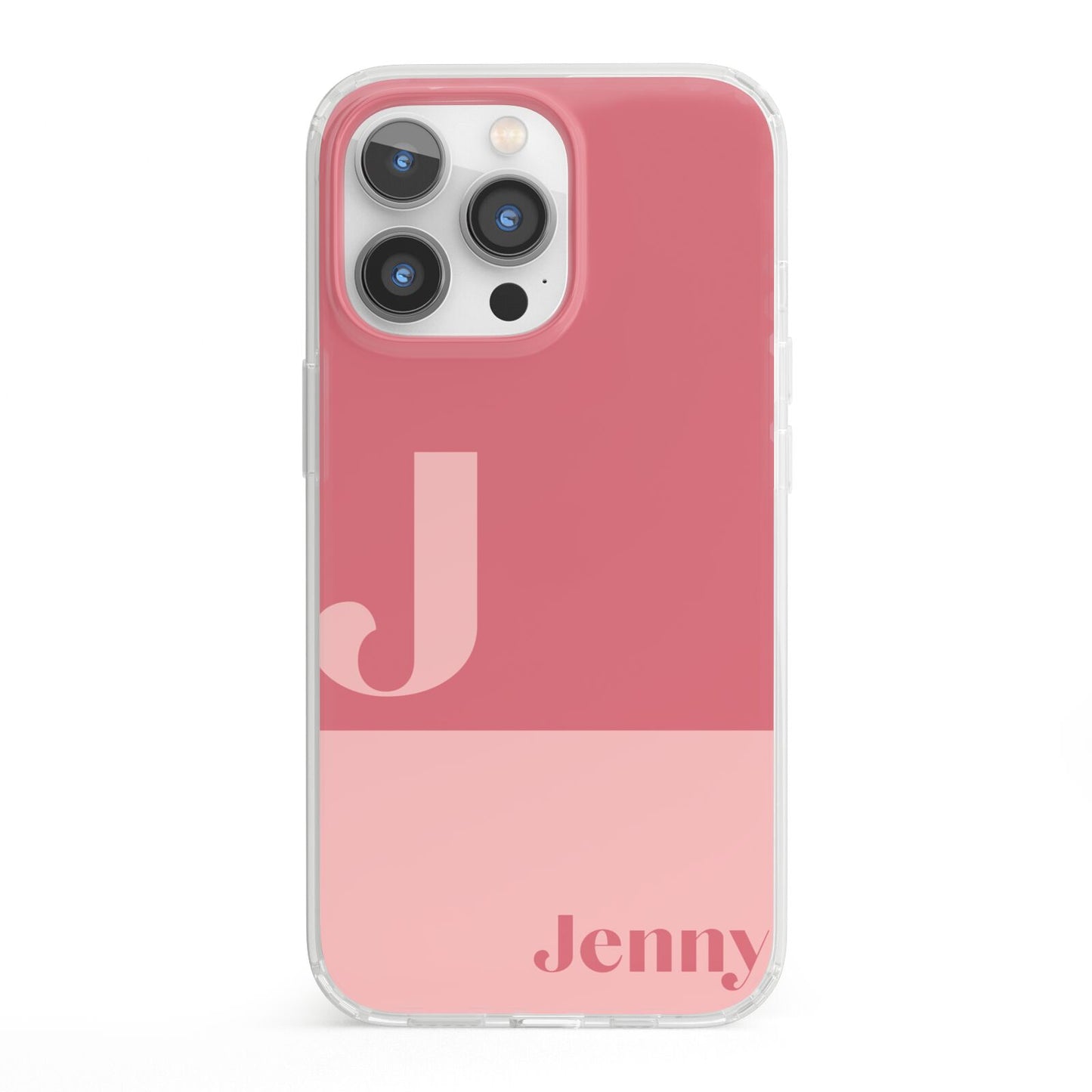 Contrast Personalised Pink iPhone 13 Pro Clear Bumper Case