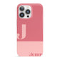 Contrast Personalised Pink iPhone 13 Pro Full Wrap 3D Snap Case