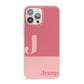 Contrast Personalised Pink iPhone 13 Pro Max Clear Bumper Case