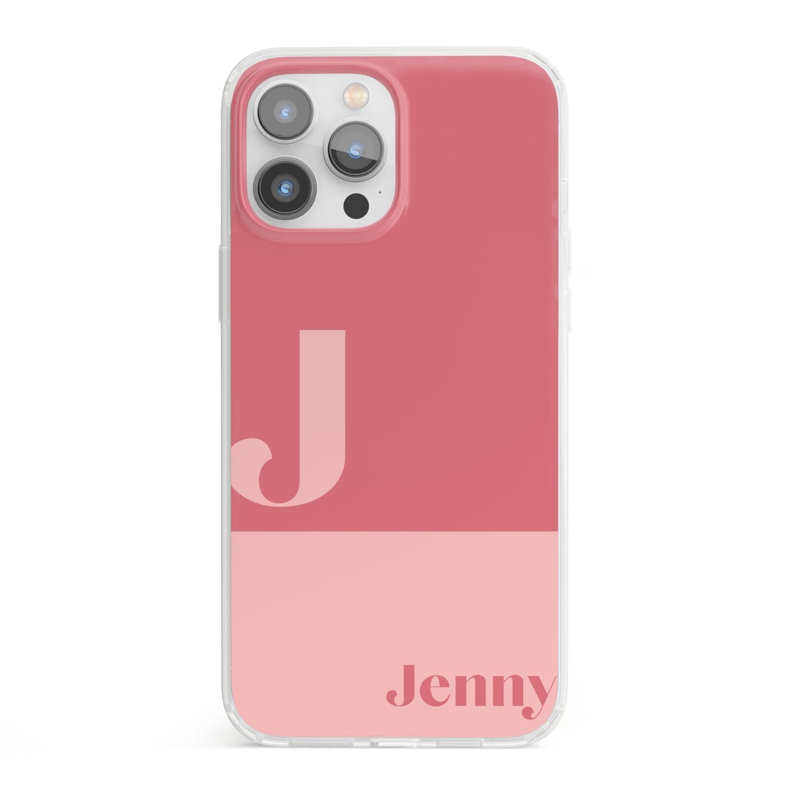 Contrast Personalised Pink iPhone 13 Pro Max Clear Bumper Case