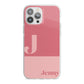 Contrast Personalised Pink iPhone 13 Pro Max TPU Impact Case with White Edges