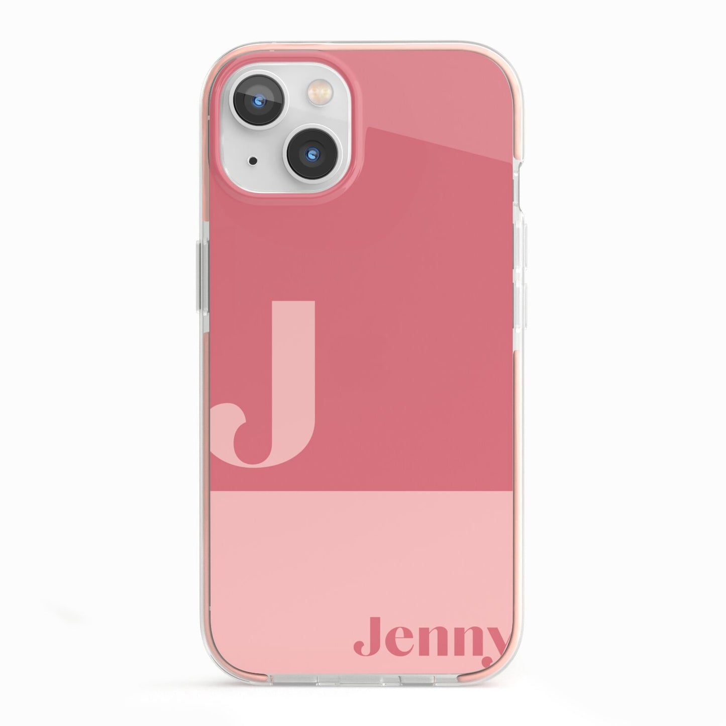 Contrast Personalised Pink iPhone 13 TPU Impact Case with Pink Edges