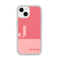 Contrast Personalised Pink iPhone 14 Clear Tough Case Starlight