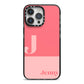 Contrast Personalised Pink iPhone 14 Pro Max Black Impact Case on Silver phone