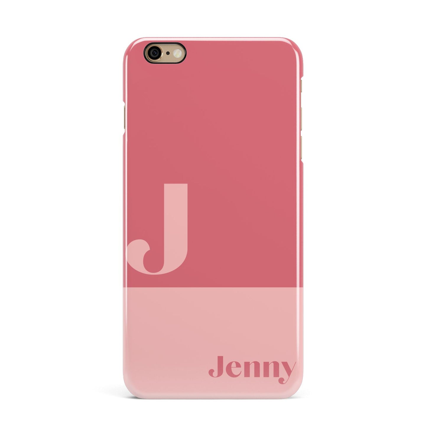 Contrast Personalised Pink iPhone 6 Plus 3D Snap Case on Gold Phone