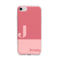Contrast Personalised Pink iPhone 7 Bumper Case on Silver iPhone