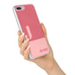 Contrast Personalised Pink iPhone 7 Plus Bumper Case on Silver iPhone Alternative Image