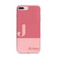 Contrast Personalised Pink iPhone 7 Plus Bumper Case on Silver iPhone