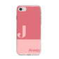 Contrast Personalised Pink iPhone 8 Bumper Case on Silver iPhone