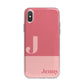 Contrast Personalised Pink iPhone X Bumper Case on Silver iPhone Alternative Image 1