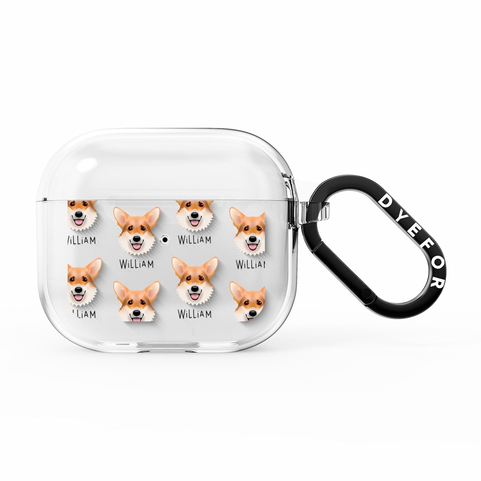 Corgi Icon with Name AirPods Clear Case 3rd Gen