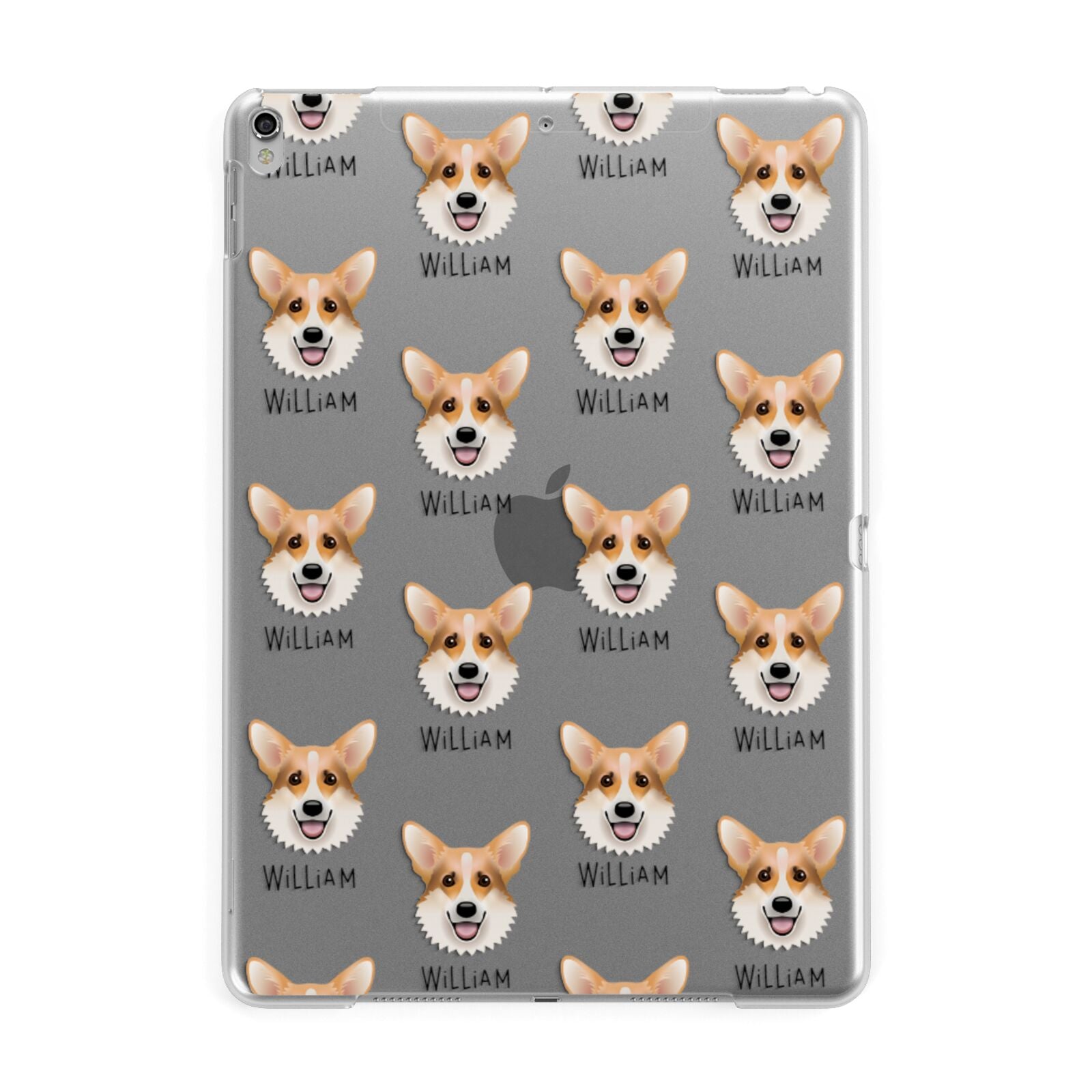 Corgi Icon with Name Apple iPad Silver Case