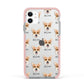Corgi Icon with Name Apple iPhone 11 in White with Pink Impact Case