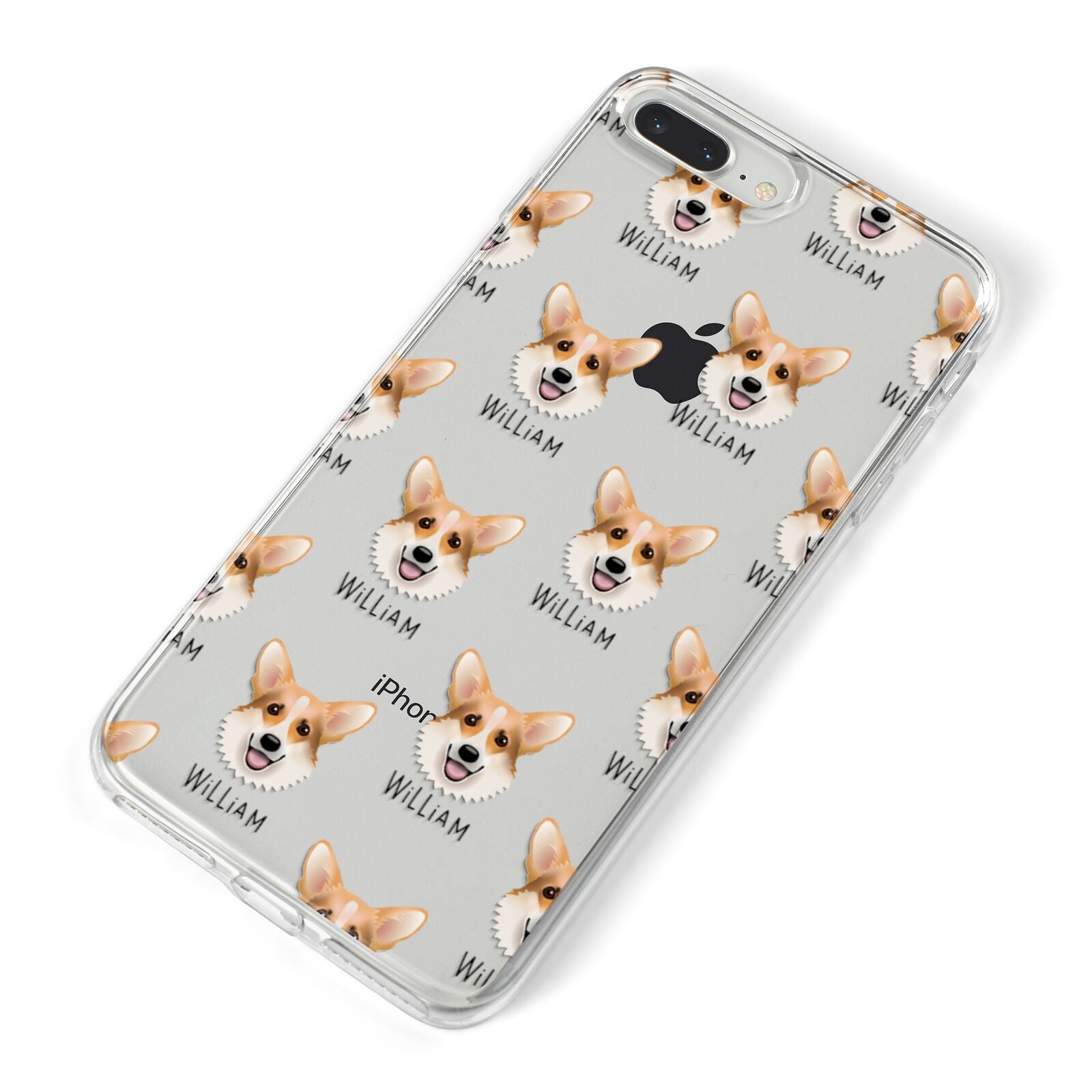 Corgi Icon with Name iPhone 8 Plus Bumper Case on Silver iPhone Alternative Image