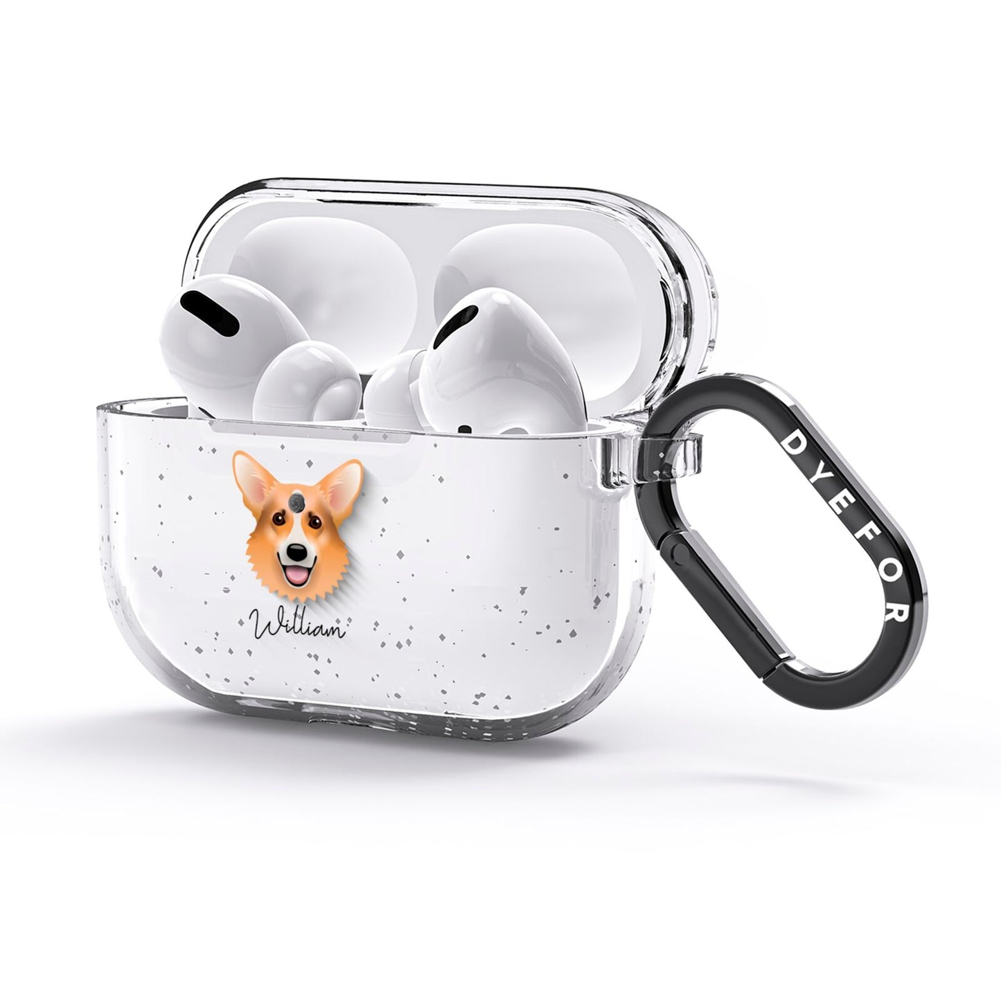 Corgi Personalised AirPods Glitter Case 3rd Gen Side Image