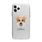 Corgi Personalised Apple iPhone 11 Pro Max in Silver with Bumper Case