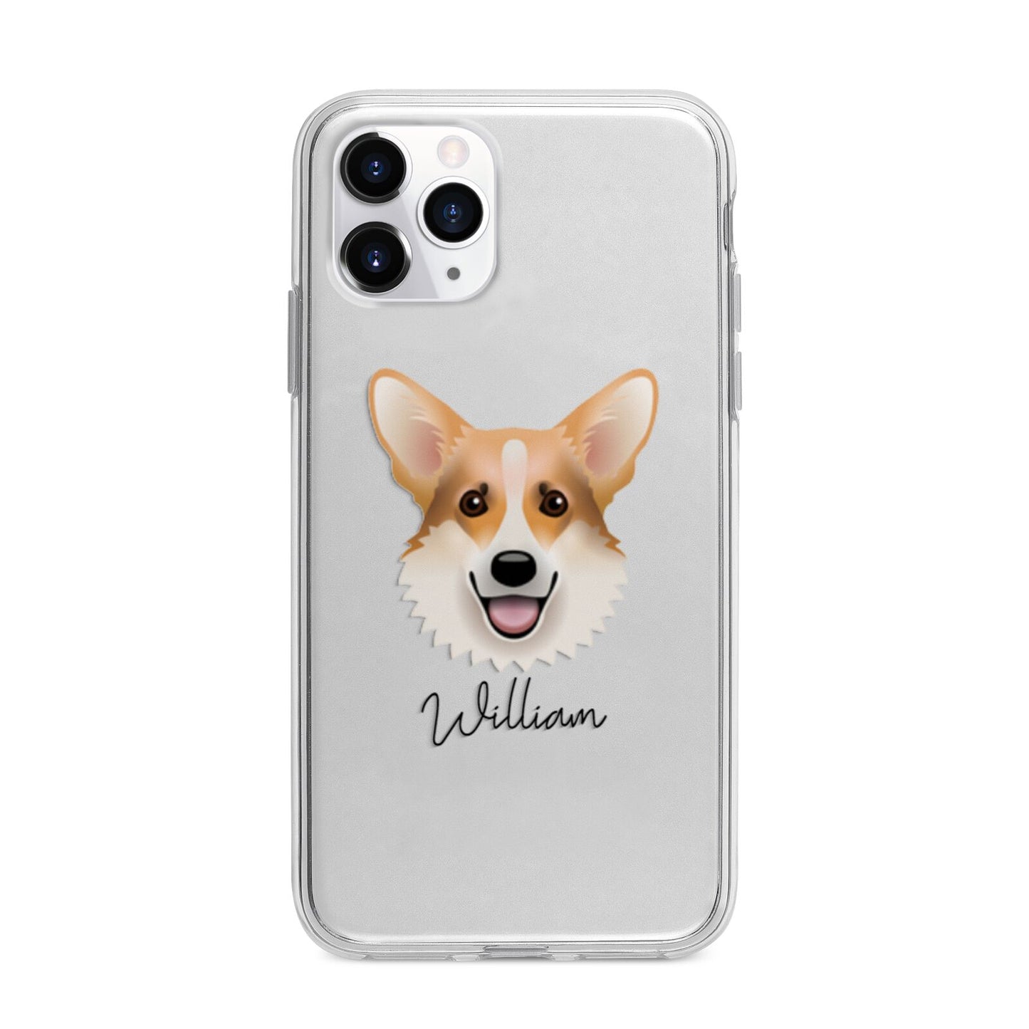 Corgi Personalised Apple iPhone 11 Pro in Silver with Bumper Case