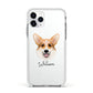 Corgi Personalised Apple iPhone 11 Pro in Silver with White Impact Case
